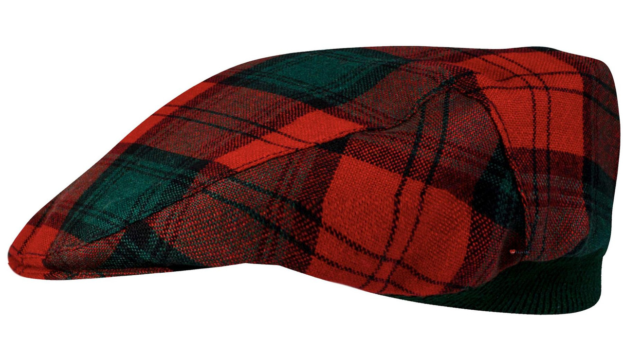 Mens Tartan Flat Cap Stewart of Atholl Modern Tartan Plaid Design Mens and Womens One size Elasticated Band Comfort Fit Scottish Made