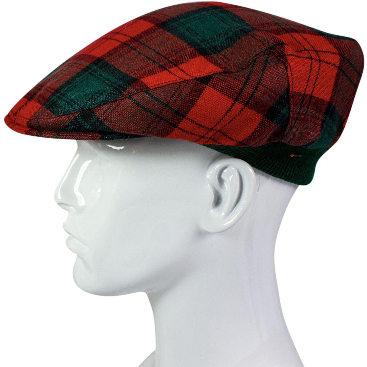 Mens Tartan Flat Cap Stewart of Atholl Modern Tartan Plaid Design Mens and Womens One size Elasticated Band Comfort Fit Scottish Made