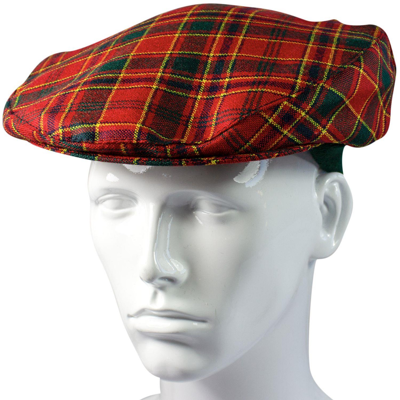 Mens Tartan Flat Cap Munro Modern Tartan Plaid Design Mens and Womens One size Elasticated Band Comfort Fit Scottish Made