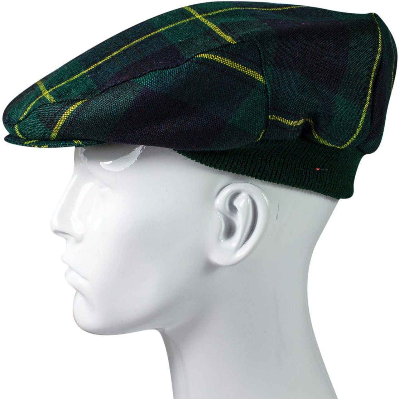 Mens Tartan Flat Cap Johnston Modern Tartan Plaid Design Mens and Womens One size Elasticated Band Comfort Fit Scottish Made