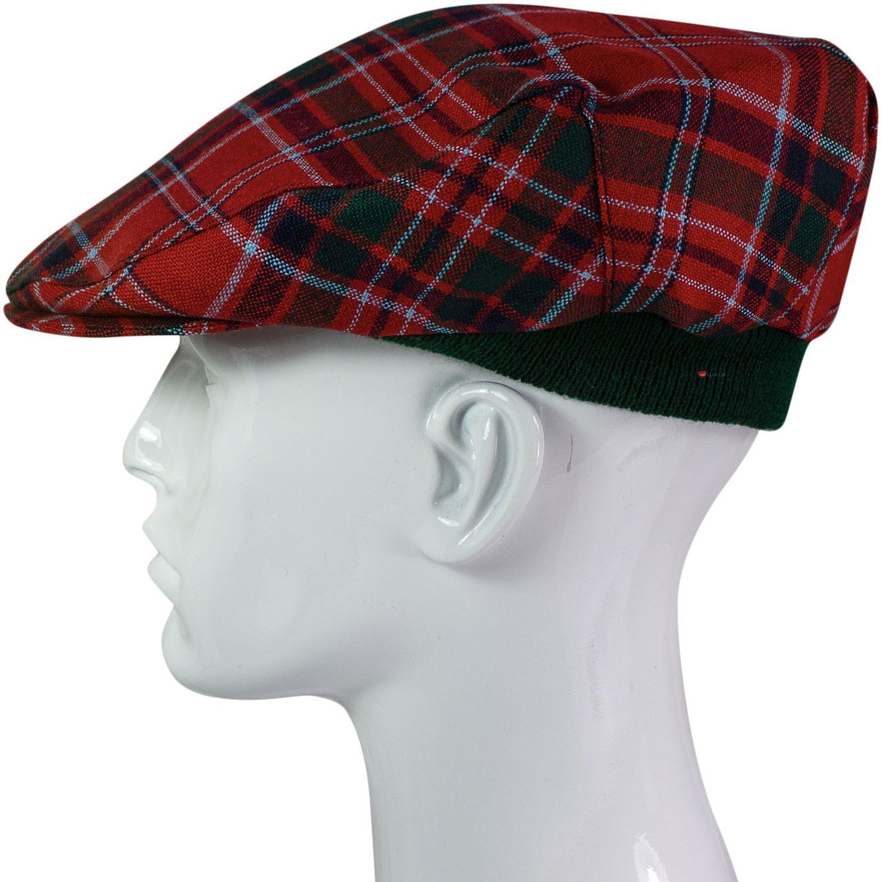 Mens Tartan Flat Cap MacGillivray Modern Tartan Plaid Design Mens and Womens One size Elasticated Band Comfort Fit Scottish Made