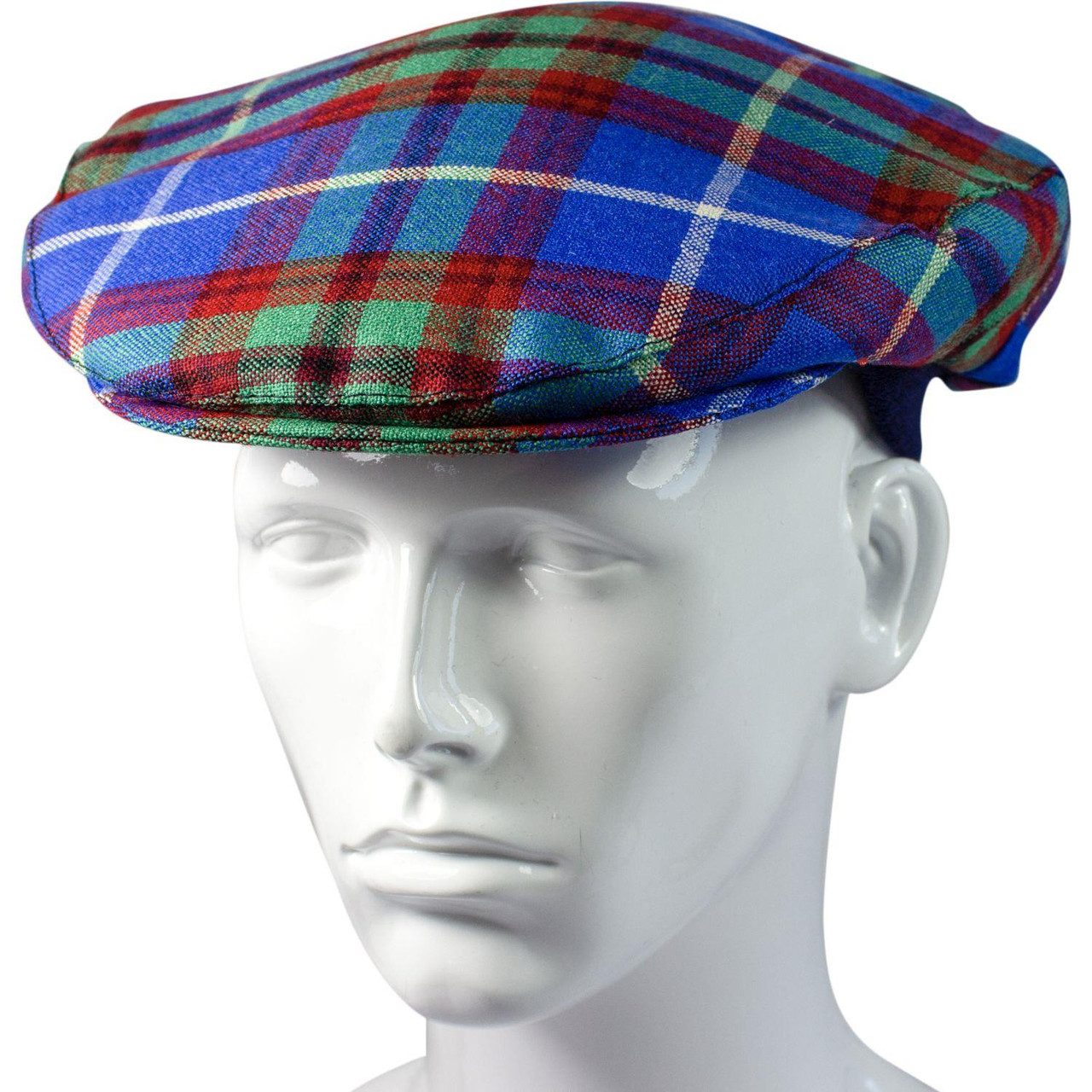 Mens Tartan Flat Cap Edinburgh City Tartan Plaid Design Mens and Womens One size Elasticated Band Comfort Fit Scottish Made