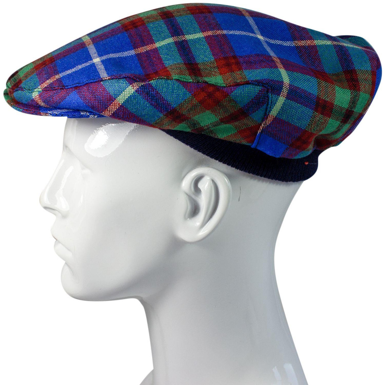 Mens Tartan Flat Cap Edinburgh City Tartan Plaid Design Mens and Womens One size Elasticated Band Comfort Fit Scottish Made