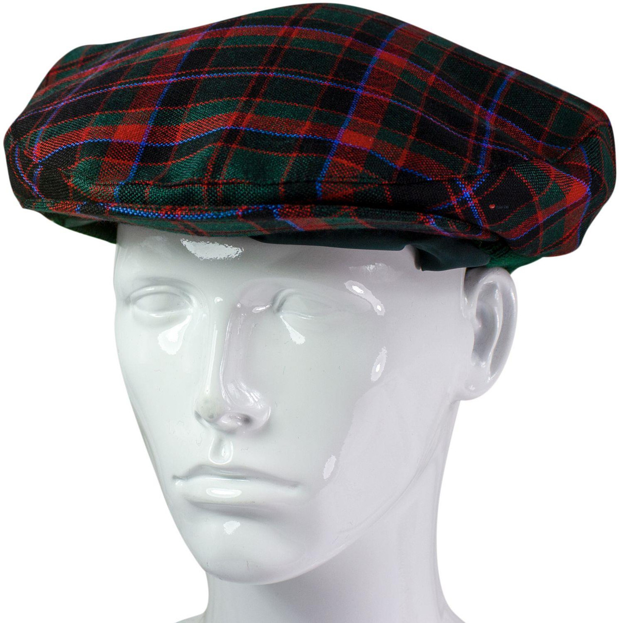 Mens Tartan Flat Cap Buchan Modern Tartan Plaid Design Mens and Womens One size Elasticated Band Comfort Fit Scottish Made
