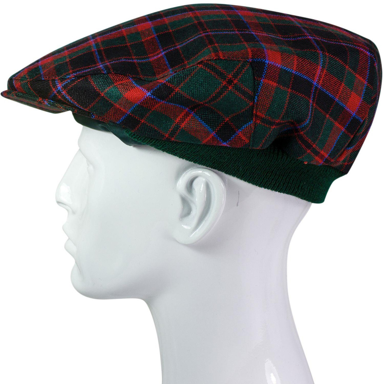Mens Tartan Flat Cap Buchan Modern Tartan Plaid Design Mens and Womens One size Elasticated Band Comfort Fit Scottish Made