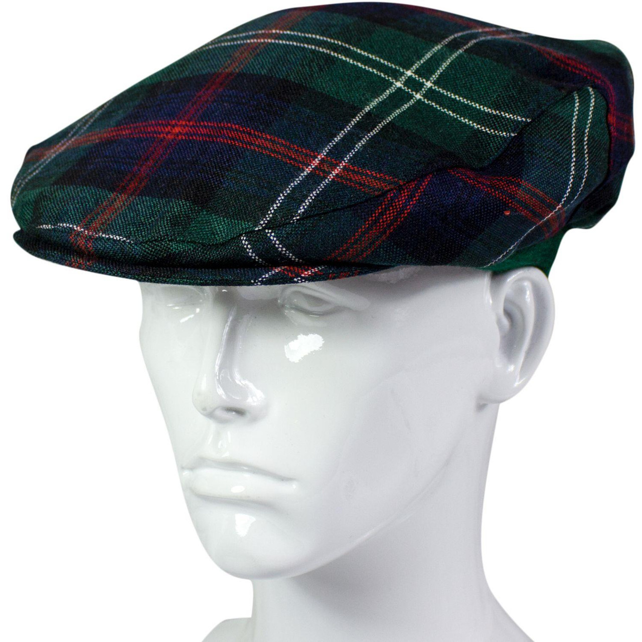 Mens Tartan Flat Cap Sutherland Old Modern Tartan Plaid Design Mens and Womens One size Elasticated Band Comfort Fit Scottish Made