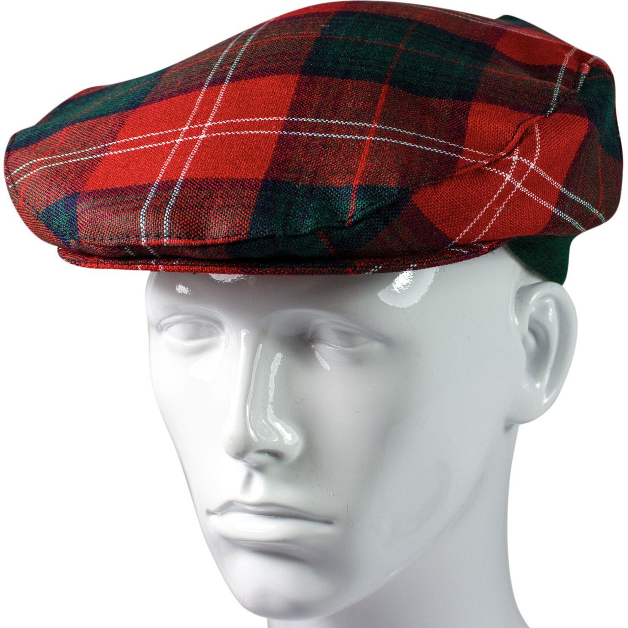 Mens Tartan Flat Cap Chisholm Modern Tartan Plaid Design Mens and Womens One size Elasticated Band Comfort Fit Scottish Made