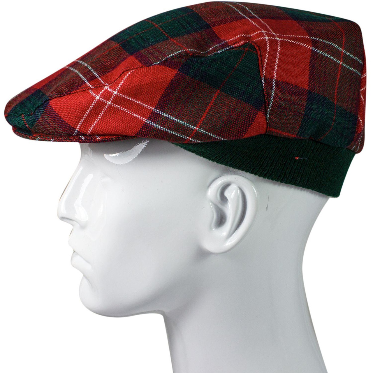 Mens Tartan Flat Cap Chisholm Modern Tartan Plaid Design Mens and Womens One size Elasticated Band Comfort Fit Scottish Made