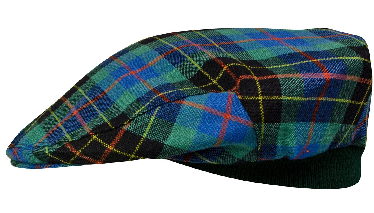 Mens Tartan Flat Cap Brodie Hunting Ancient Tartan Plaid Design Mens and Womens One size Elasticated Band Comfort Fit Scottish Made