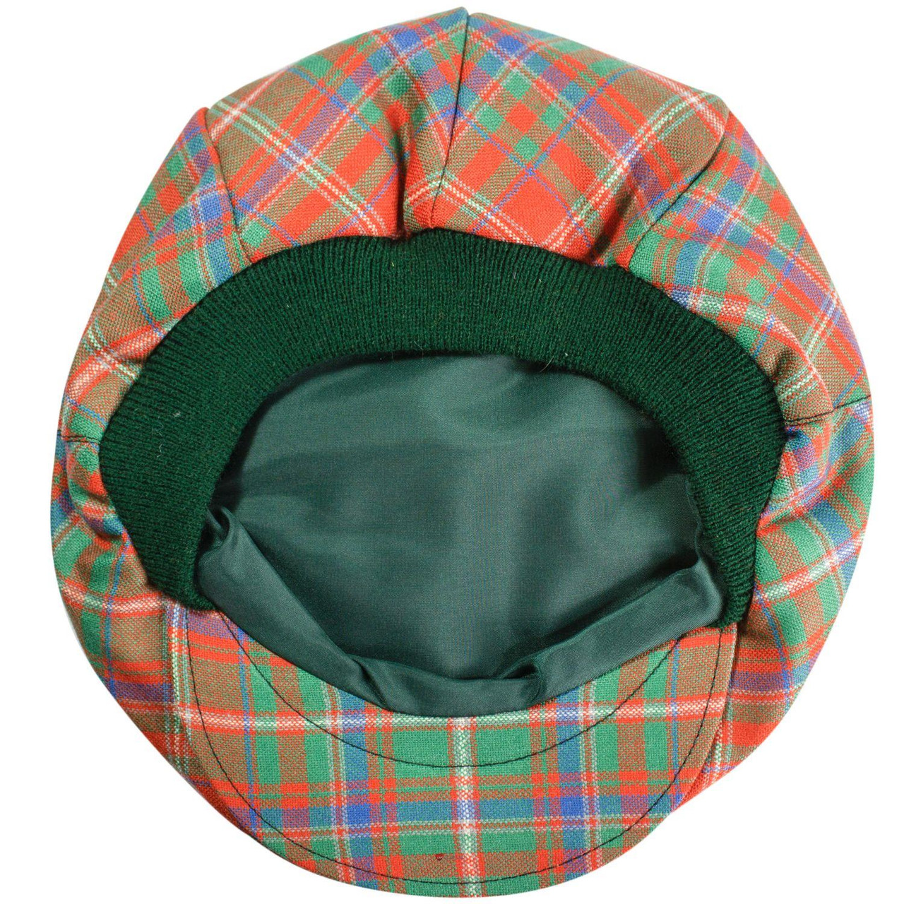 Mens Tartan Flat Cap MacDougall Ancient Tartan Plaid Design Mens and Womens One size Elasticated Band Comfort Fit Scottish Made