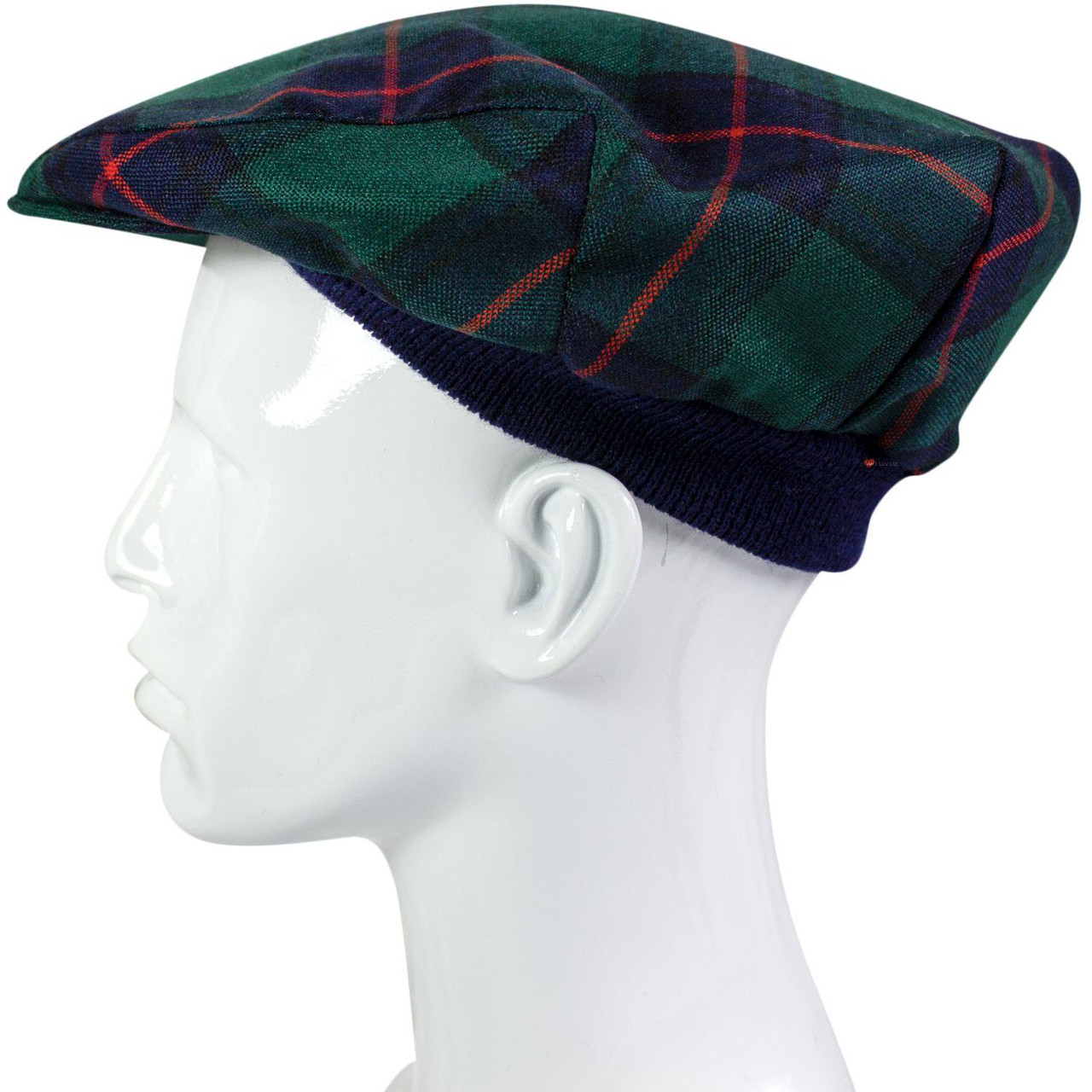 Mens Tartan Flat Cap Shaw Modern Tartan Plaid Design Mens and Womens One size Elasticated Band Comfort Fit Scottish Made