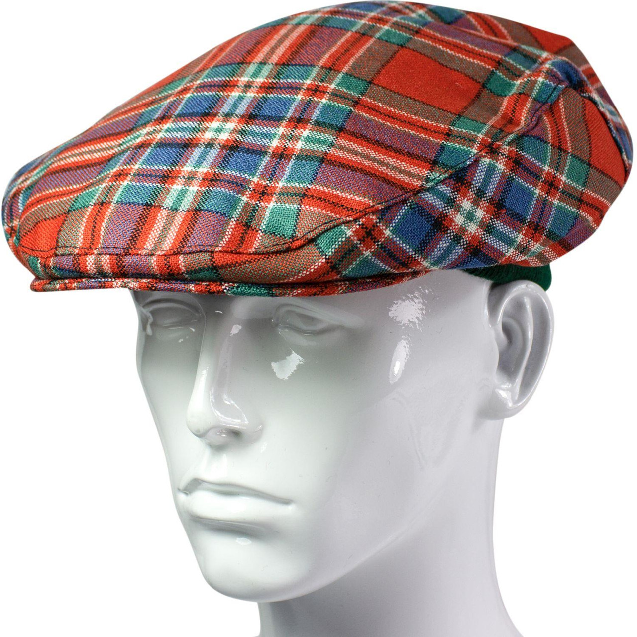 Mens Tartan Flat Cap MacFarlane Ancient Tartan Plaid Design Mens and Womens One size Elasticated Band Comfort Fit Scottish Made