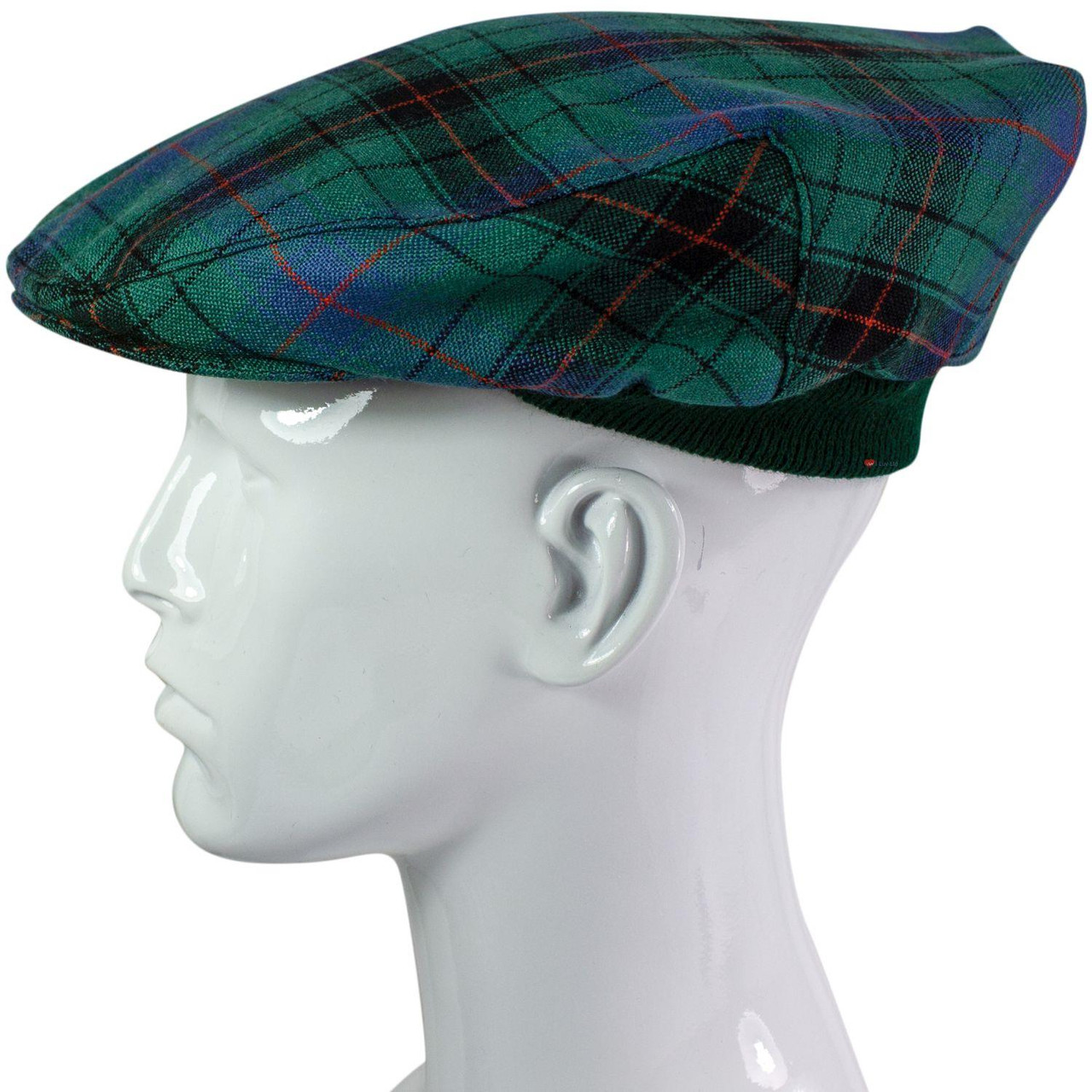 Mens Tartan Flat Cap Davidson Ancient Tartan Plaid Design Mens and Womens One size Elasticated Band Comfort Fit Scottish Made