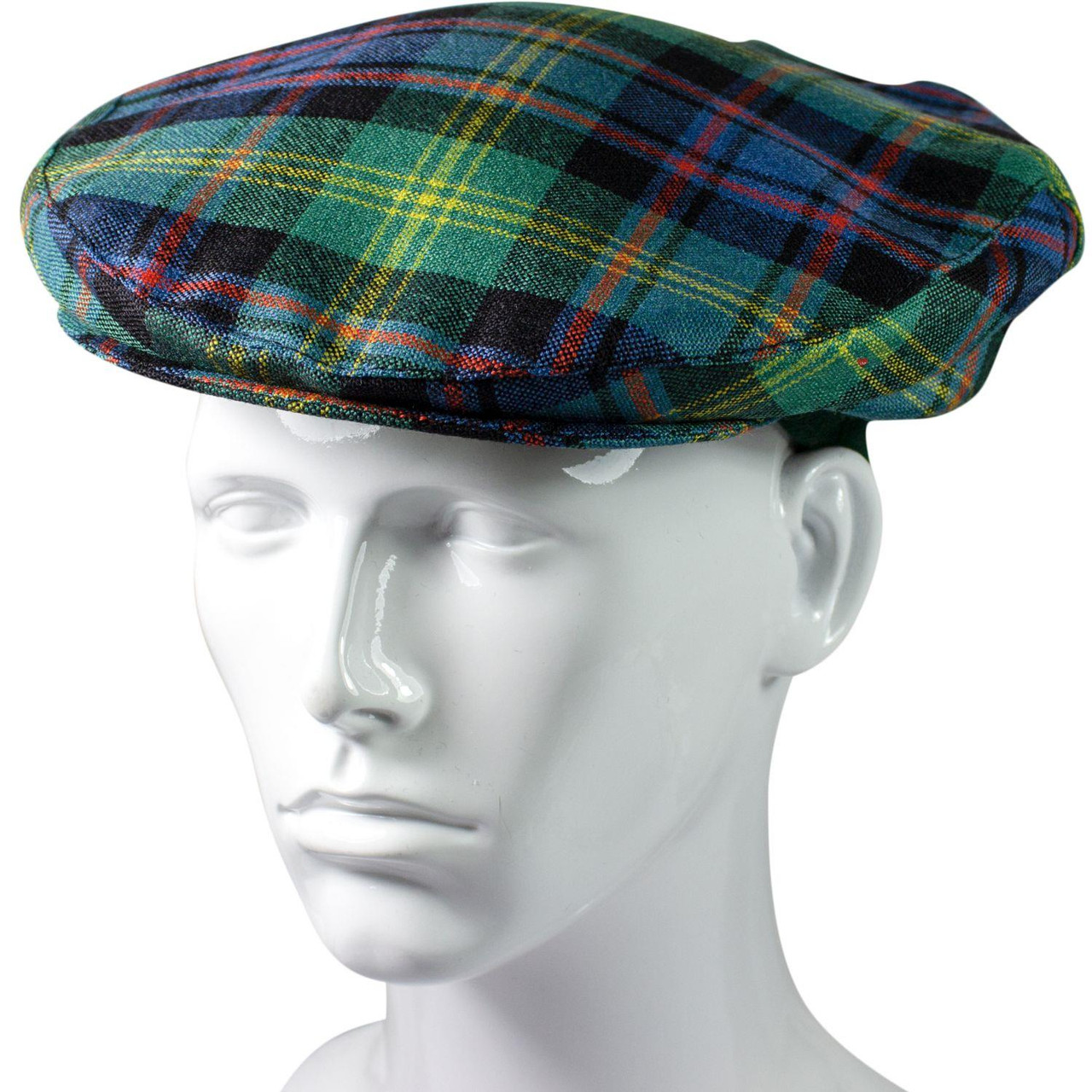 Mens Tartan Flat Cap Watson Ancient Tartan Plaid Design Mens and Womens One size Elasticated Band Comfort Fit Scottish Made