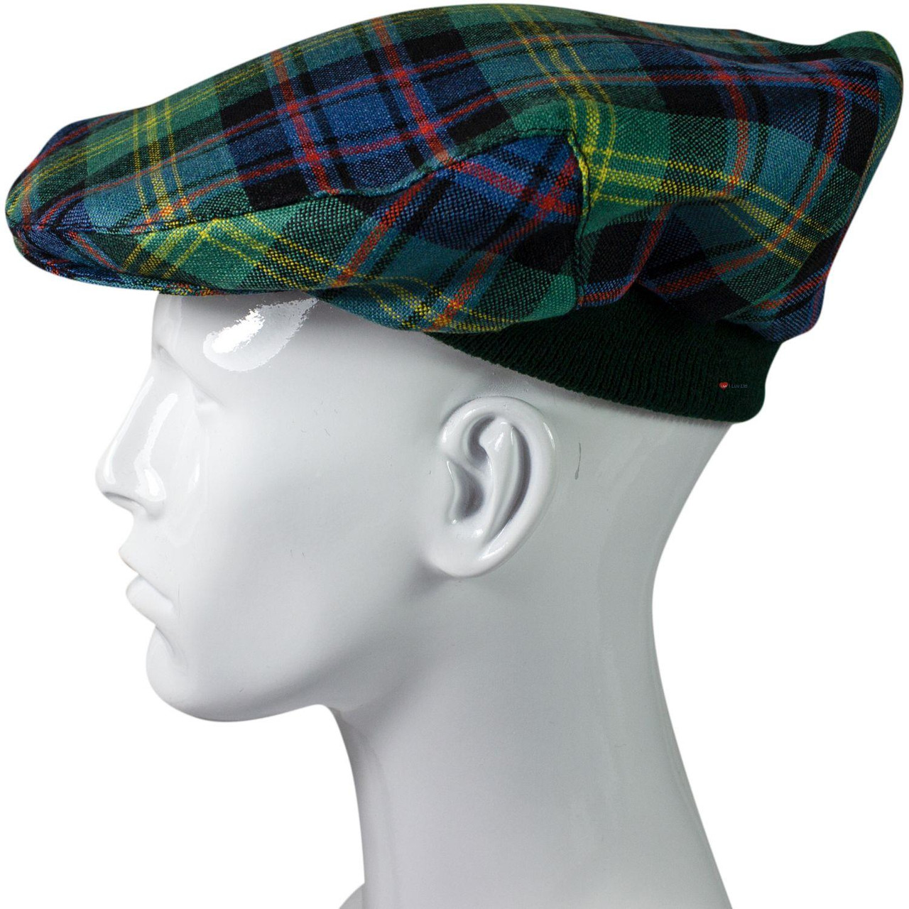 Mens Tartan Flat Cap Watson Ancient Tartan Plaid Design Mens and Womens One size Elasticated Band Comfort Fit Scottish Made