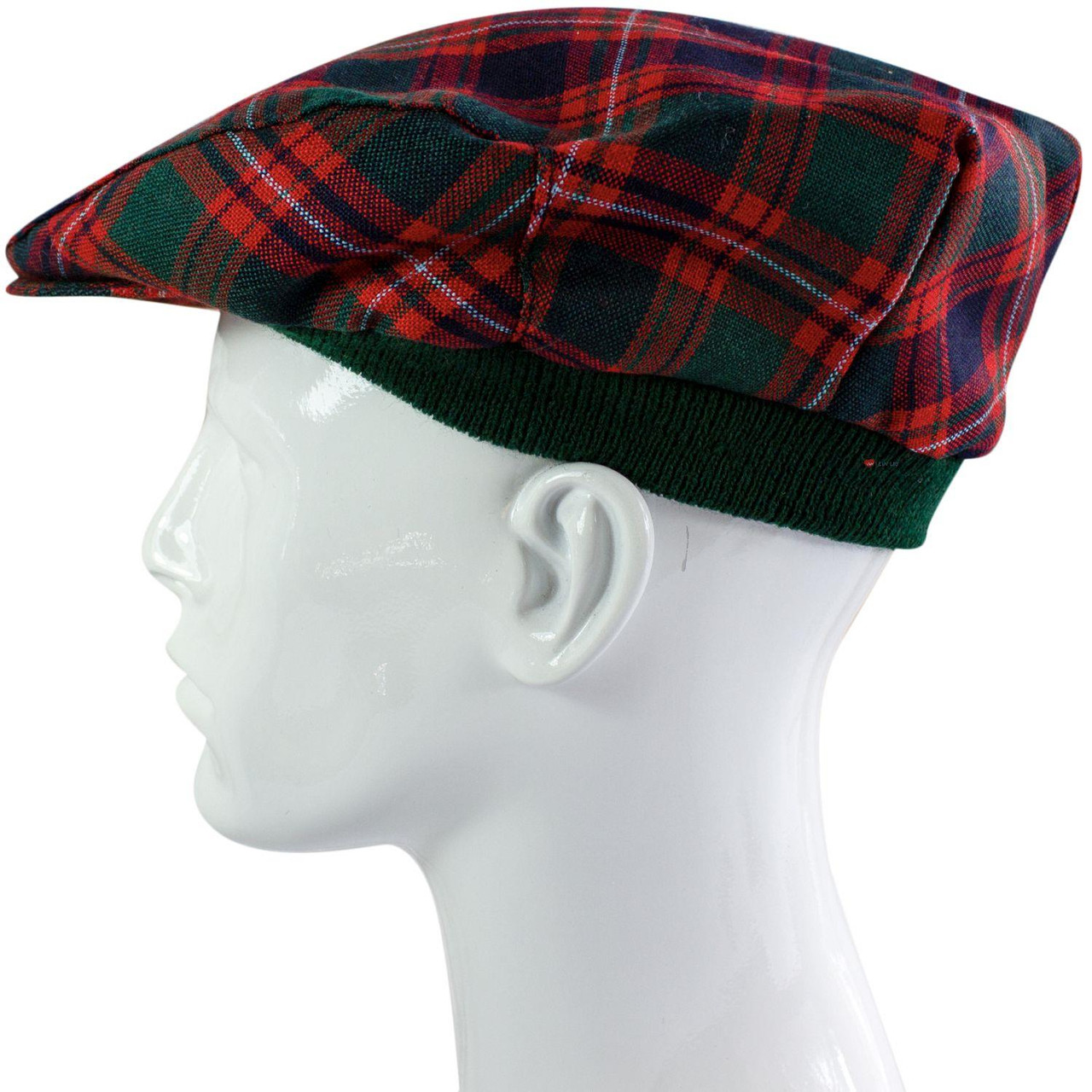 Mens Tartan Flat Cap MacIntyre Modern Tartan Plaid Design Mens and Womens One size Elasticated Band Comfort Fit Scottish Made