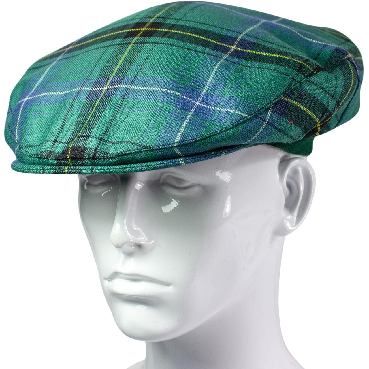 Mens Tartan Flat Cap Henderson Ancient Tartan Plaid Design Mens and Womens One size Elasticated Band Comfort Fit Scottish Made