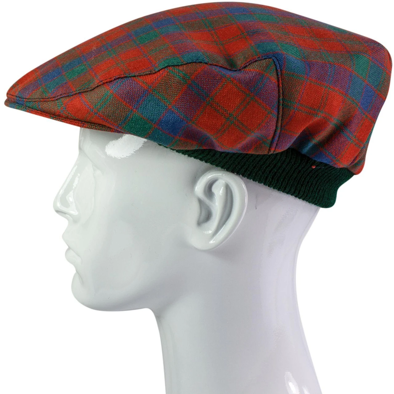 Mens Tartan Flat Cap Robertson Ancient Tartan Plaid Design Mens and Womens One size Elasticated Band Comfort Fit Scottish Made