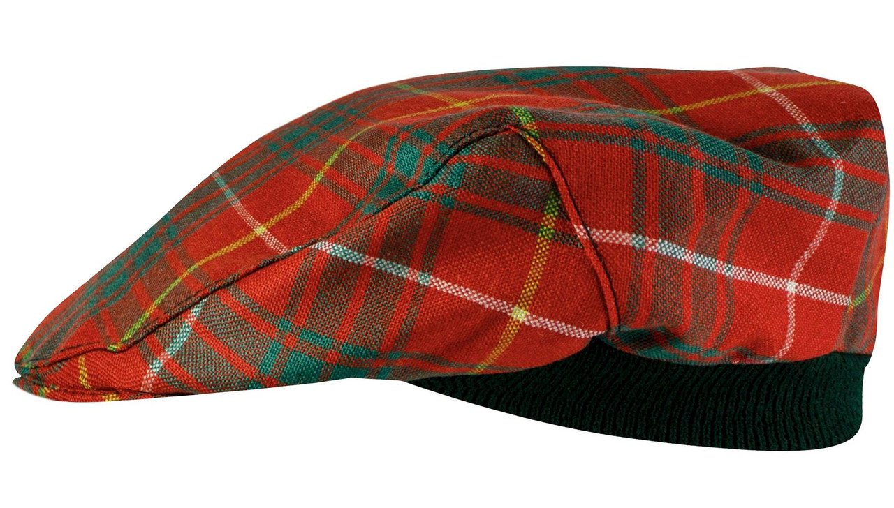 Mens Tartan Flat Cap Bruce Ancient Tartan Plaid Design Mens and Womens One size Elasticated Band Comfort Fit Scottish Made