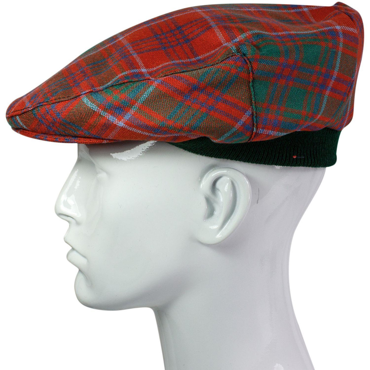 Mens Tartan Flat Cap Grant Ancient Tartan Plaid Design Mens and Womens One size Elasticated Band Comfort Fit Scottish Made