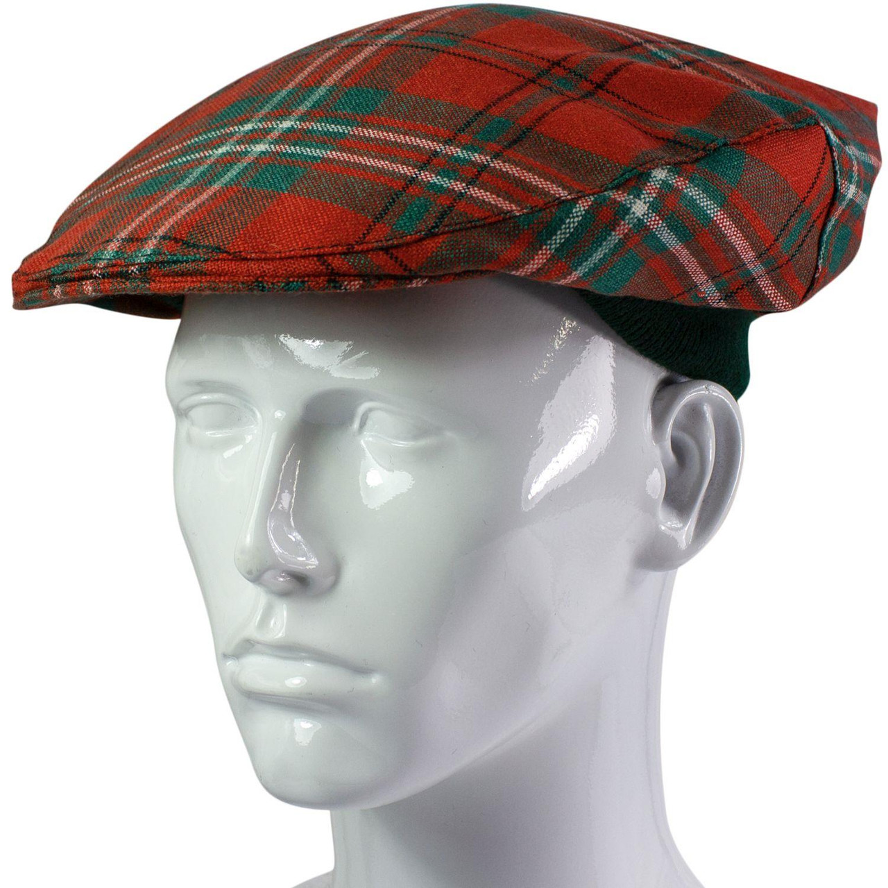 Mens Tartan Flat Cap Scott Ancient Tartan Plaid Design Mens and Womens One size Elasticated Band Comfort Fit Scottish Made