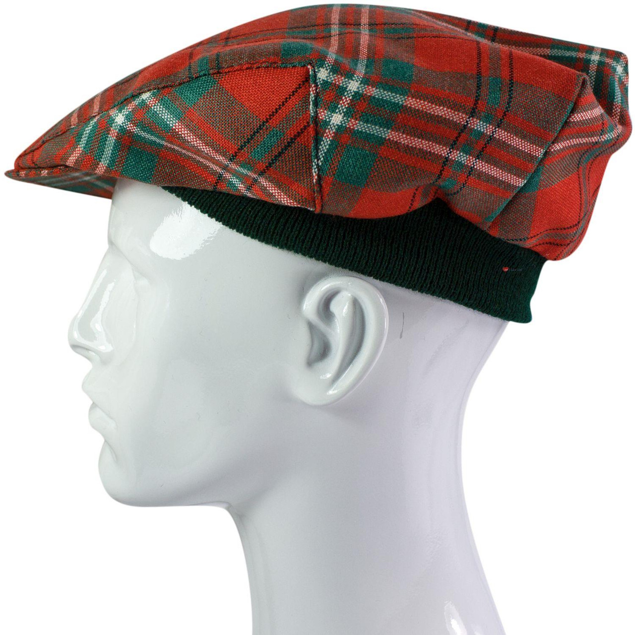 Mens Tartan Flat Cap Scott Ancient Tartan Plaid Design Mens and Womens One size Elasticated Band Comfort Fit Scottish Made