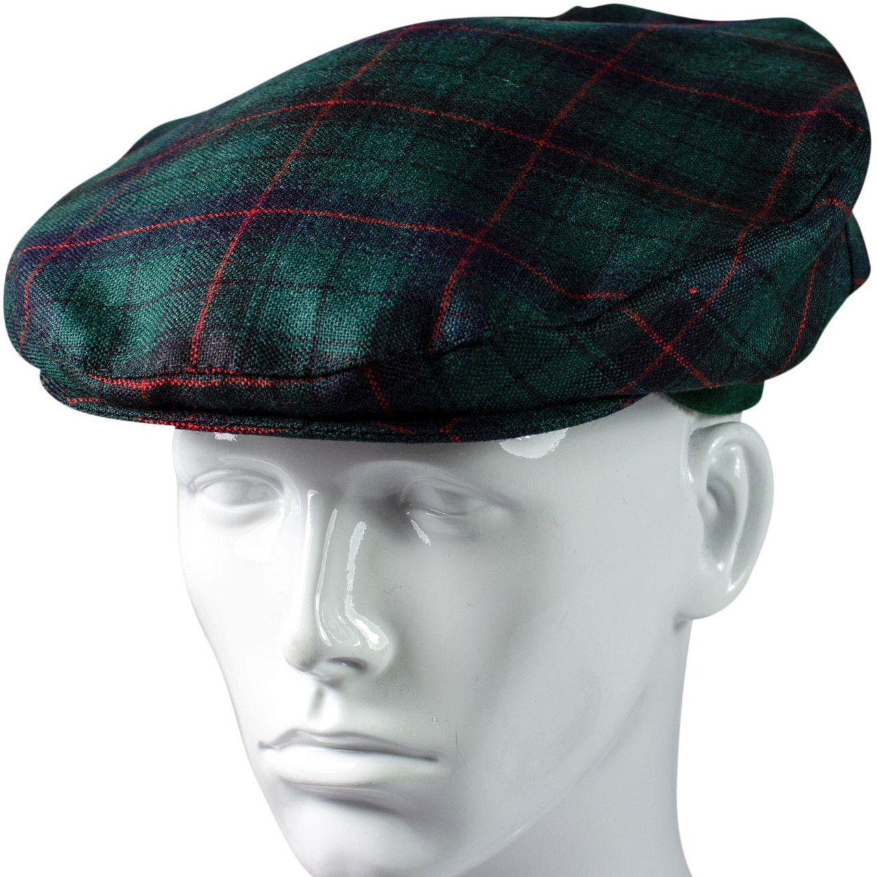 Mens Tartan Flat Cap Davidson Modern Tartan Plaid Design Mens and Womens One size Elasticated Band Comfort Fit Scottish Made