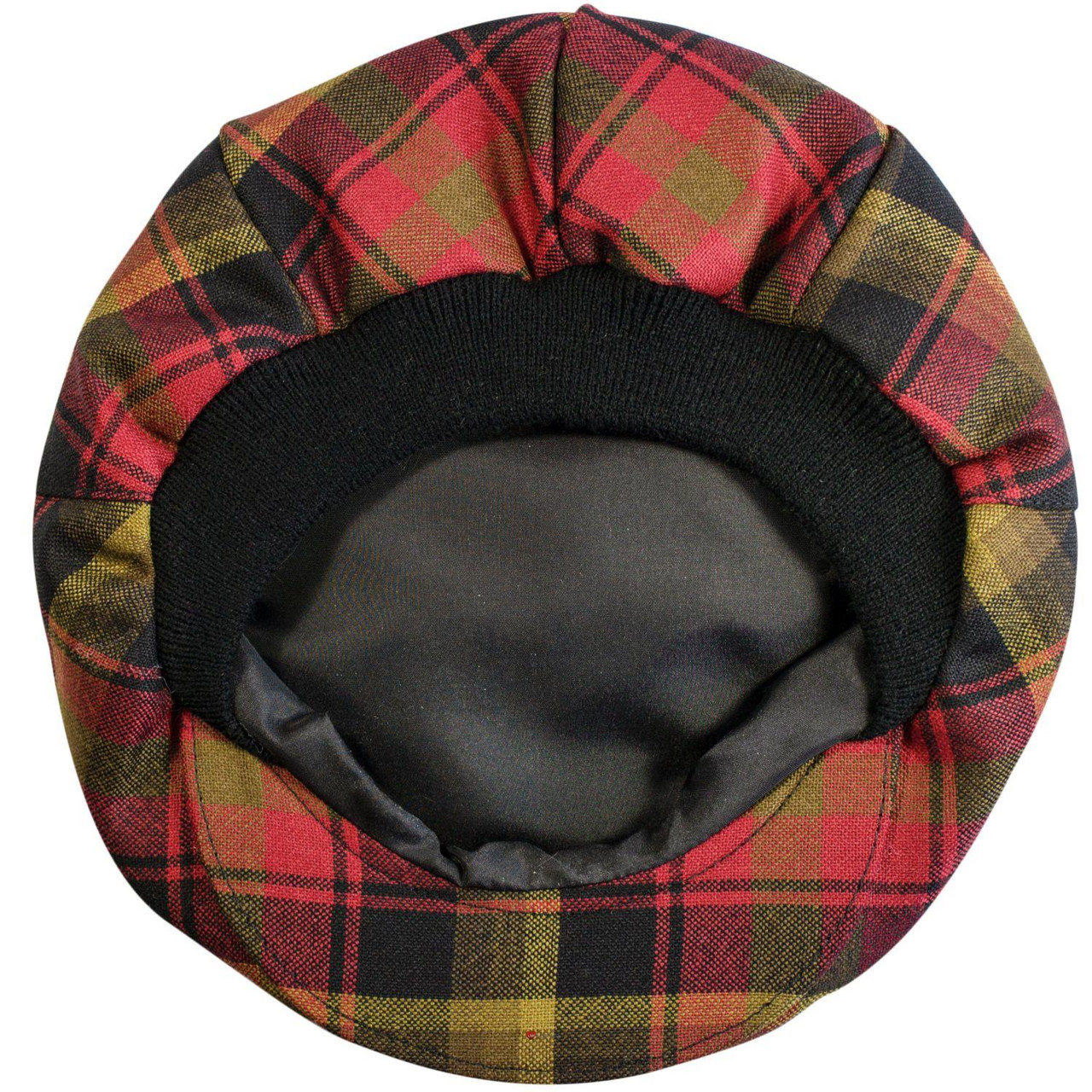 Mens Tartan Flat Cap Maple Leaf Canadian Tartan Plaid Design Mens and Womens One size Elasticated Band Comfort Fit Scottish Made