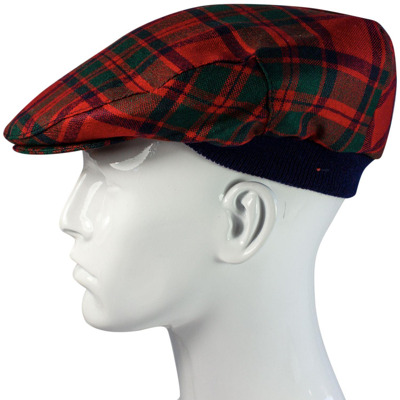 Mens Tartan Flat Cap MacKintosh Modern Tartan Plaid Design Mens and Womens One size Elasticated Band Comfort Fit Scottish Made