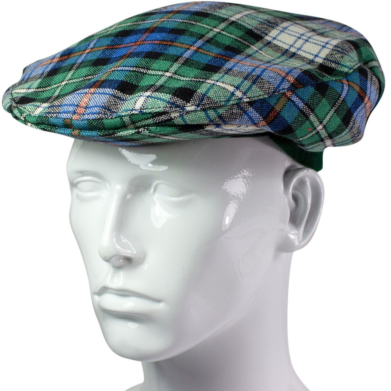 Mens Tartan Flat Cap MacKenzie Dress Ancient Tartan Plaid Design Mens and Womens One size Elasticated Band Comfort Fit Scottish Made
