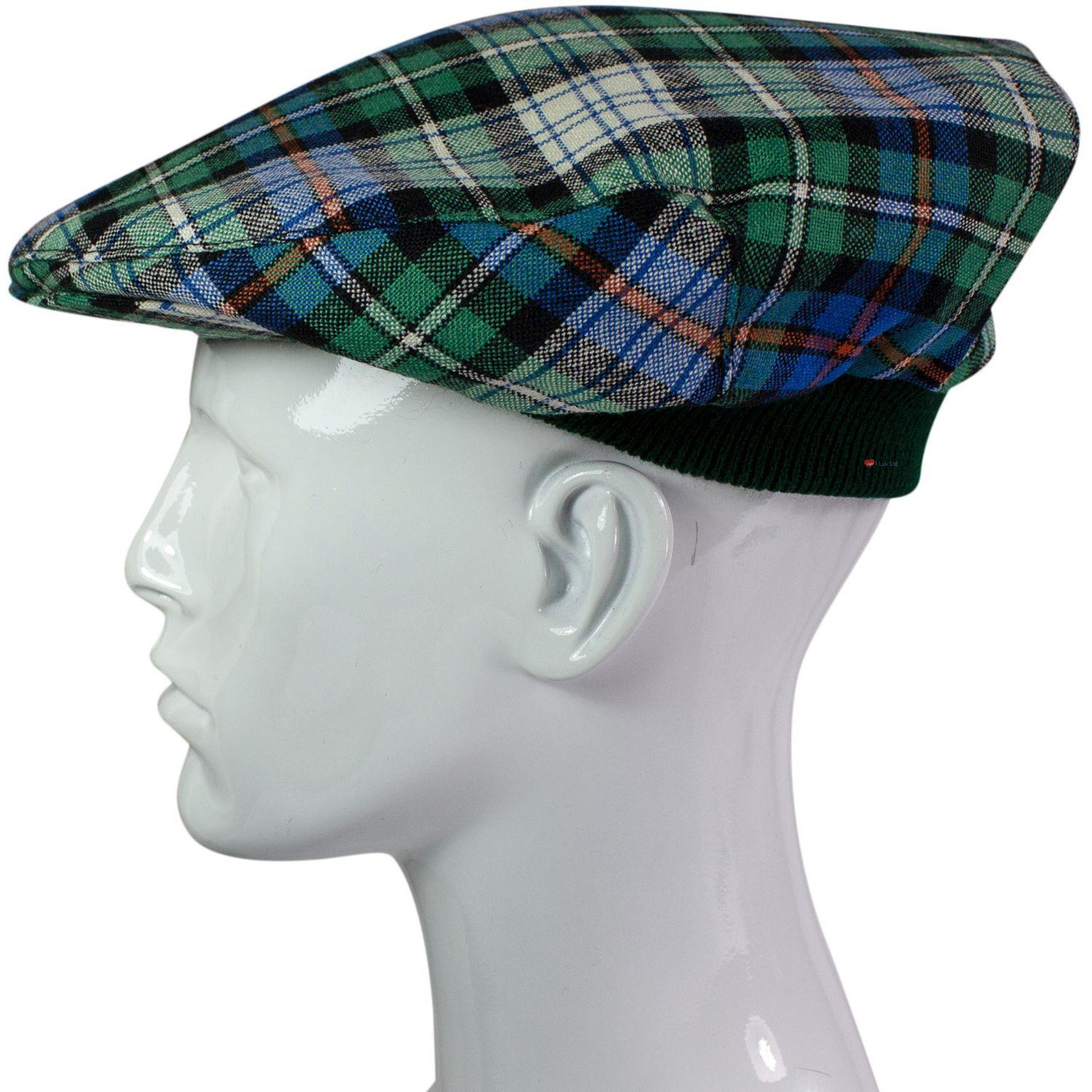 Mens Tartan Flat Cap MacKenzie Dress Ancient Tartan Plaid Design Mens and Womens One size Elasticated Band Comfort Fit Scottish Made