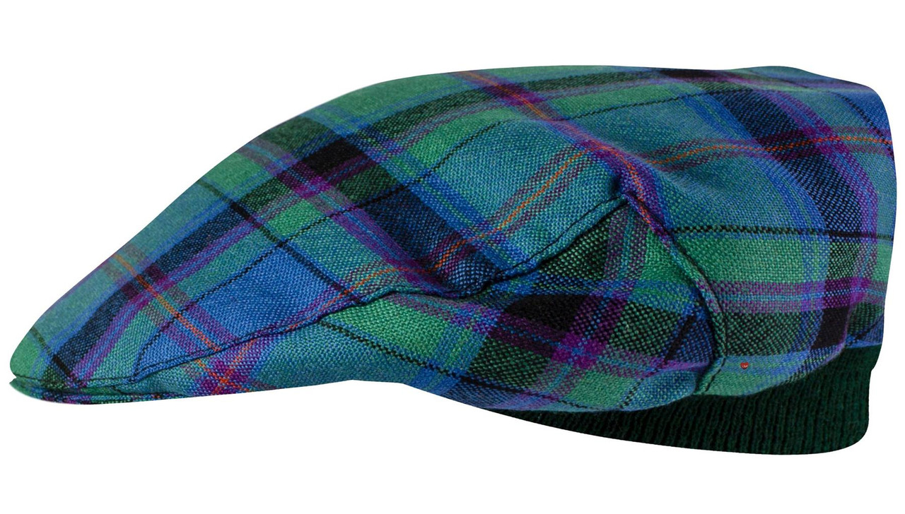 Mens Tartan Flat Cap Cooper Ancient Tartan Plaid Design Mens and Womens One size Elasticated Band Comfort Fit Scottish Made