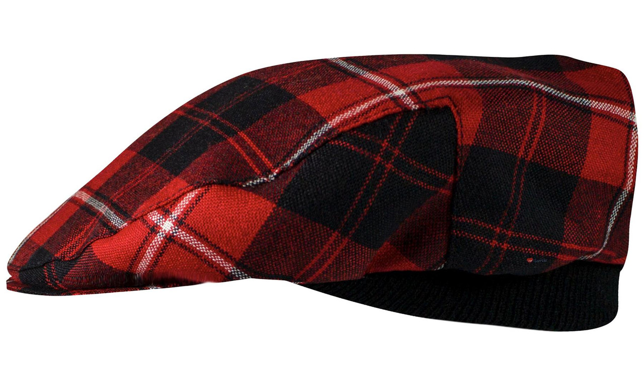 Mens Tartan Flat Cap Cunningham Modern Tartan Plaid Design Mens and Womens One size Elasticated Band Comfort Fit Scottish Made