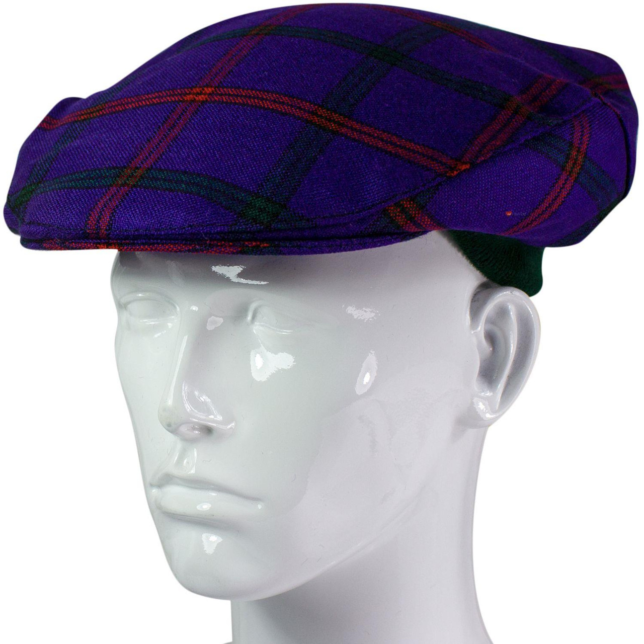 Mens Tartan Flat Cap Montgomerie Modern Tartan Plaid Design Mens and Womens One size Elasticated Band Comfort Fit Scottish Made