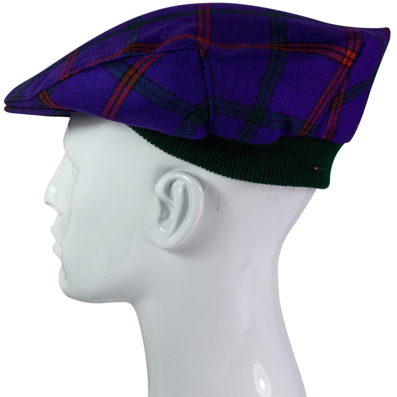 Mens Tartan Flat Cap Montgomerie Modern Tartan Plaid Design Mens and Womens One size Elasticated Band Comfort Fit Scottish Made