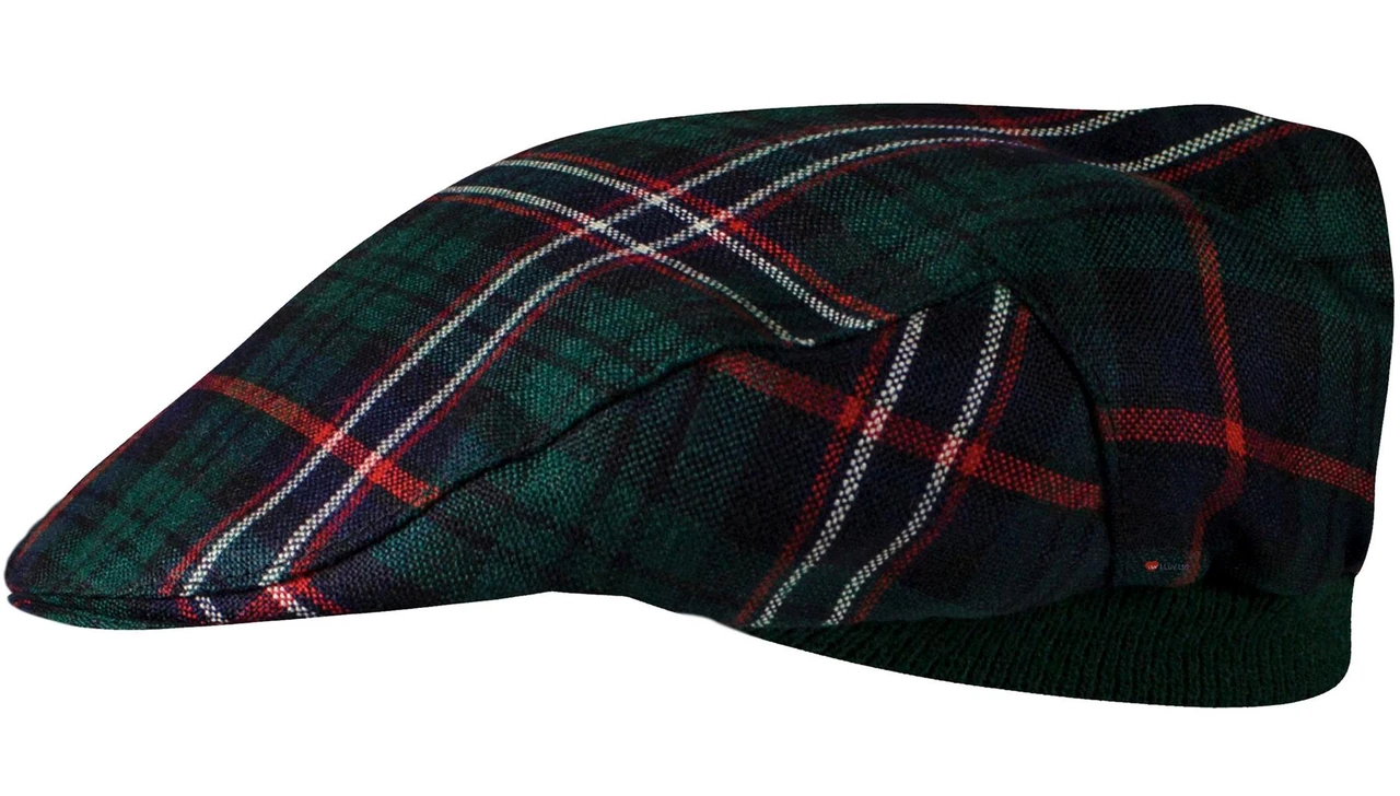 Mens Tartan Flat Cap Scottish National Tartan Plaid Design Mens and Womens One size Elasticated Band Comfort Fit Scottish Made
