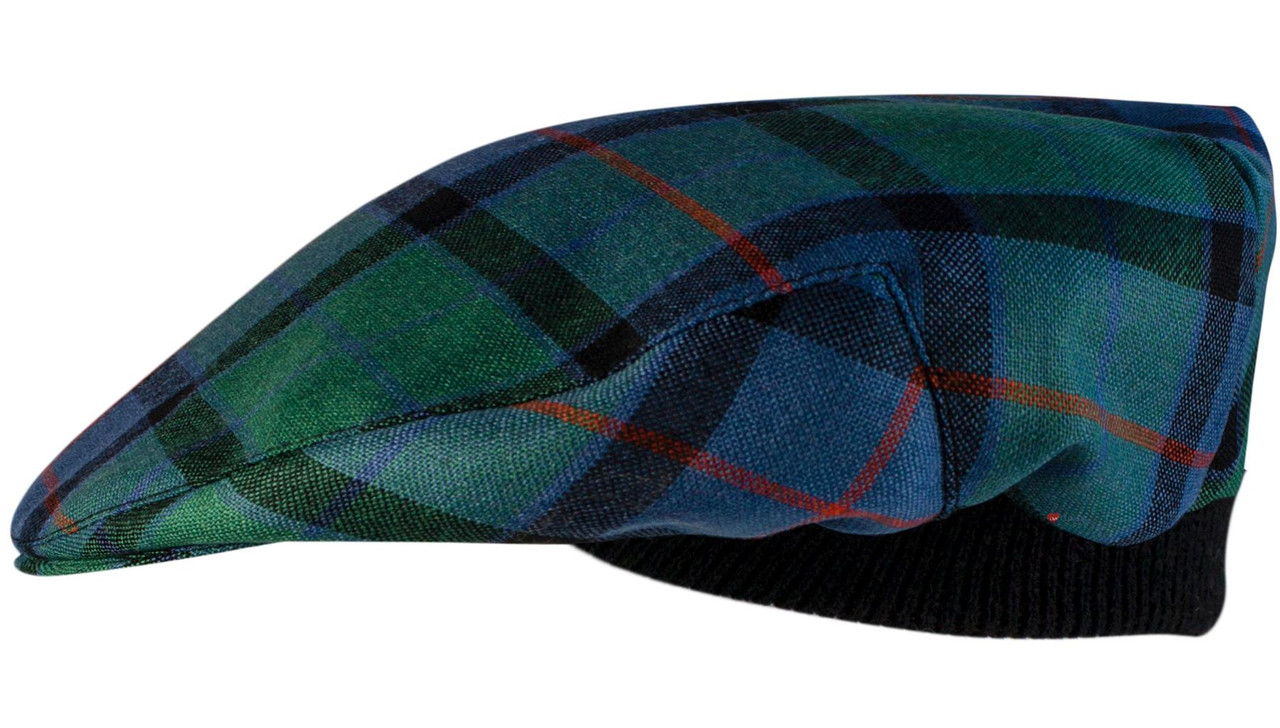 Mens Tartan Flat Cap Flower Scotland Tartan Plaid Design Mens and Womens One size Elasticated Band Comfort Fit Scottish Made