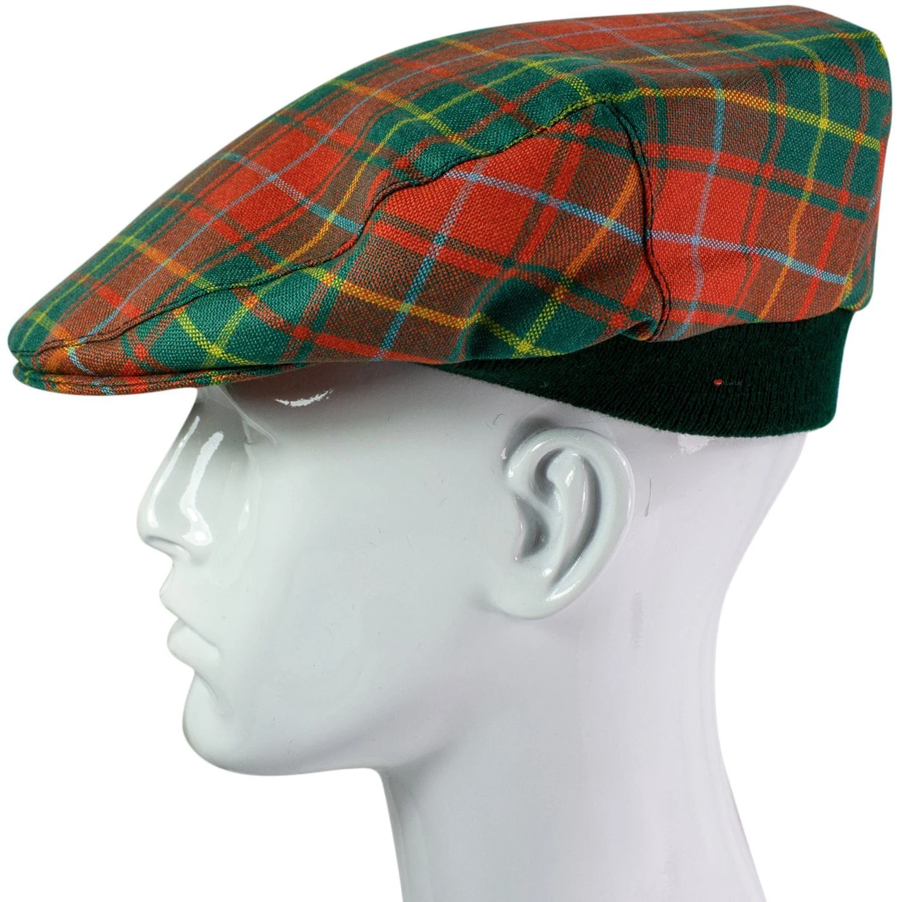 Mens Tartan Flat Cap Burnett Ancient Tartan Plaid Design Mens and Womens One size Elasticated Band Comfort Fit Scottish Made
