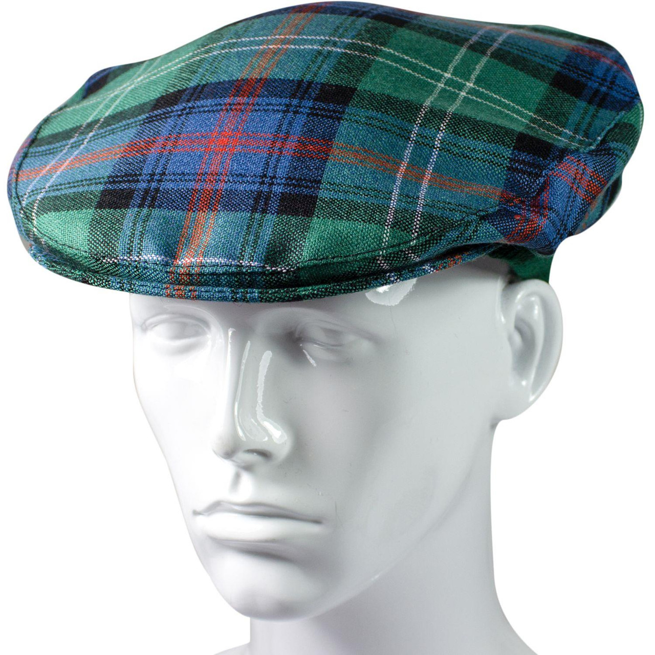 Mens Tartan Flat Cap Sutherland Old Ancient Tartan Plaid Design Mens and Womens One size Elasticated Band Comfort Fit Scottish Made