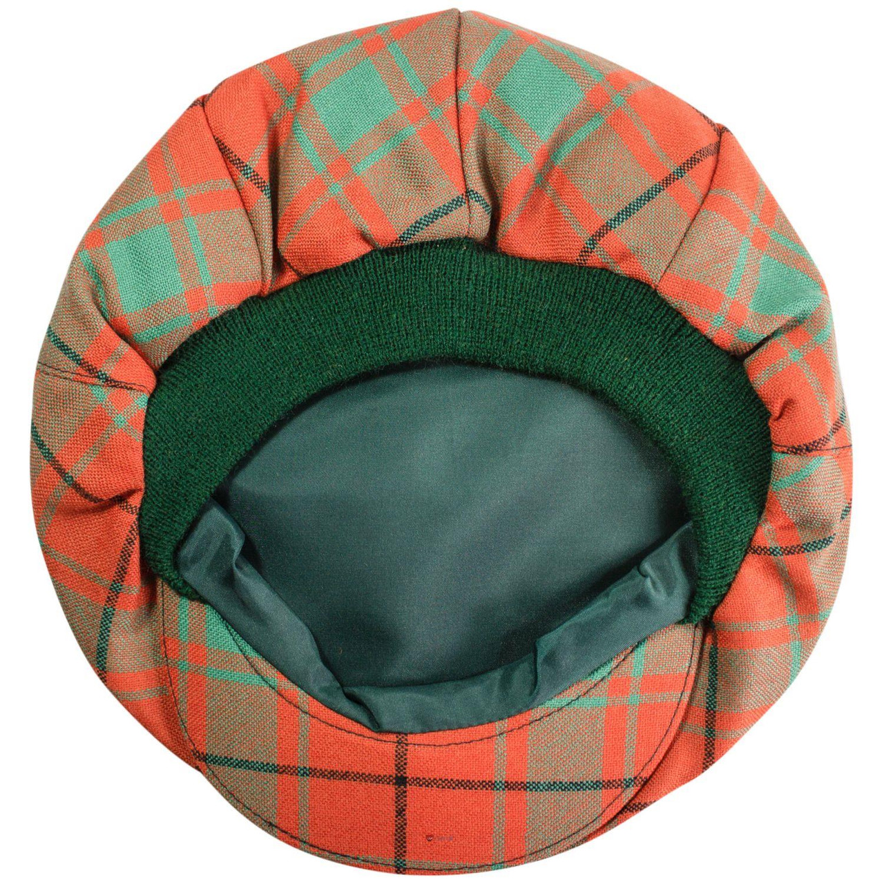 Mens Tartan Flat Cap MacDonald Lord Of The Isles Red Ancient Tartan Plaid Design Mens and Womens One size Elasticated Band Comfort Fit Scottish Made