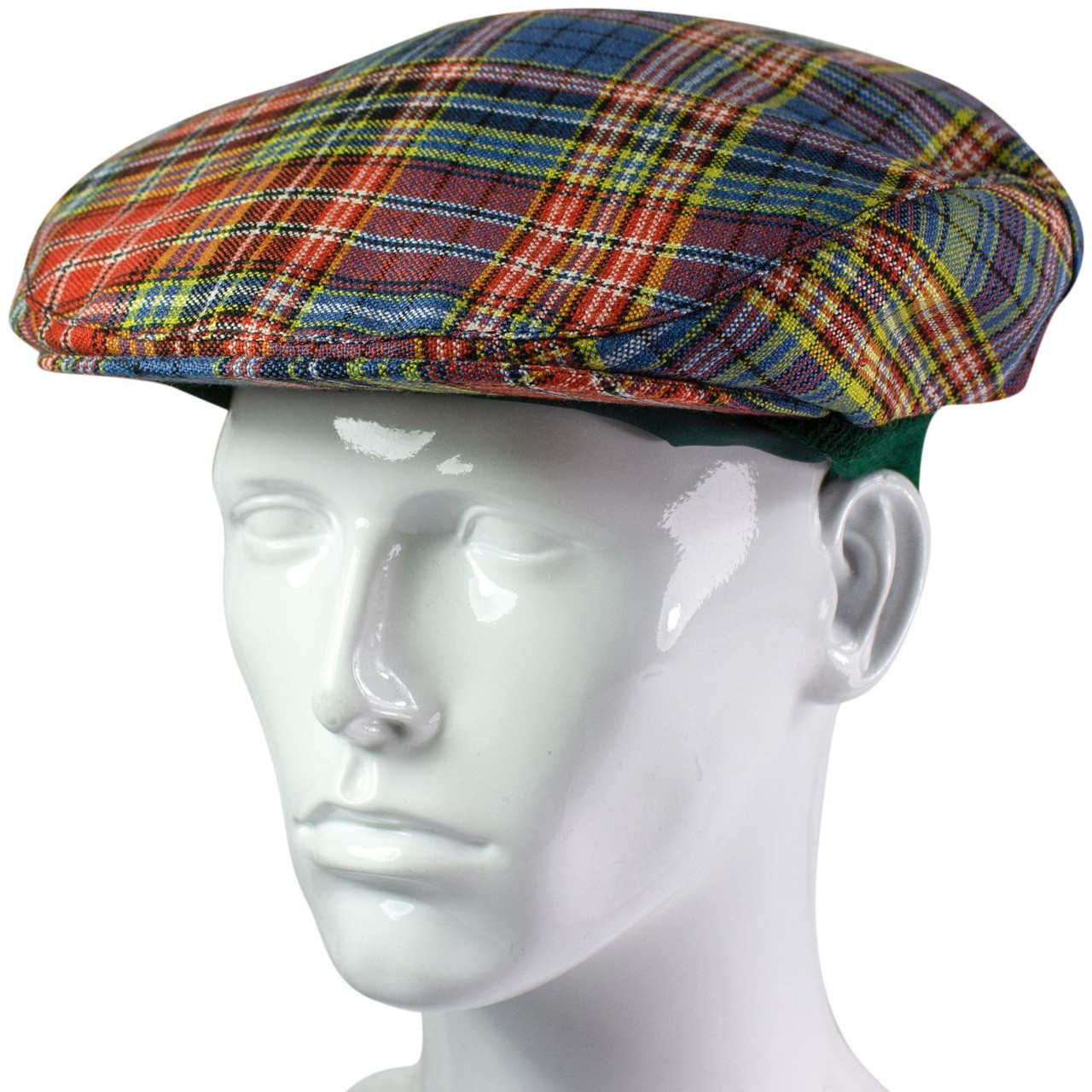 Mens Tartan Flat Cap Drummond of Strathallan Ancient Tartan Plaid Design Mens and Womens One size Elasticated Band Comfort Fit Scottish Made