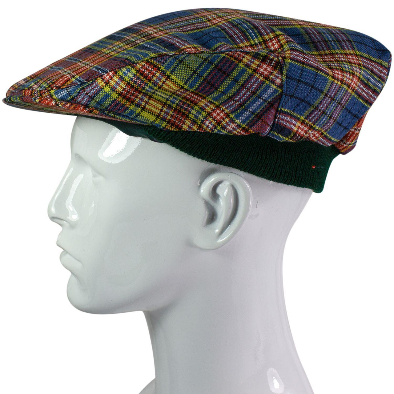 Mens Tartan Flat Cap Drummond of Strathallan Ancient Tartan Plaid Design Mens and Womens One size Elasticated Band Comfort Fit Scottish Made