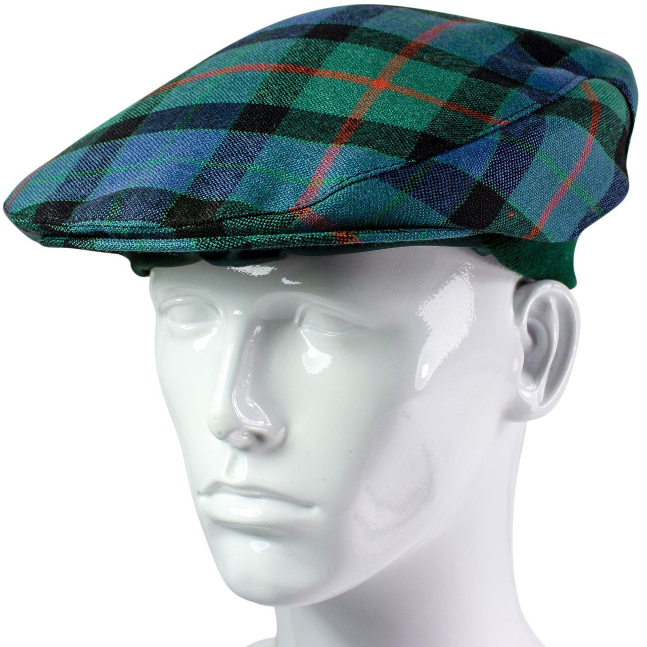 Mens Tartan Flat Cap Gunn Ancient Tartan Plaid Design Mens and Womens One size Elasticated Band Comfort Fit Scottish Made