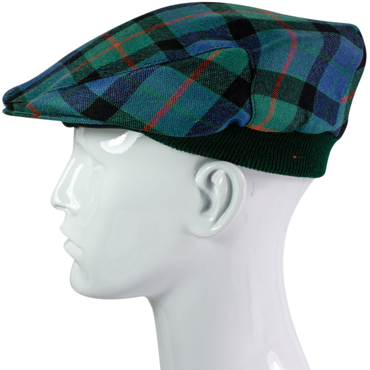 Mens Tartan Flat Cap Gunn Ancient Tartan Plaid Design Mens and Womens One size Elasticated Band Comfort Fit Scottish Made