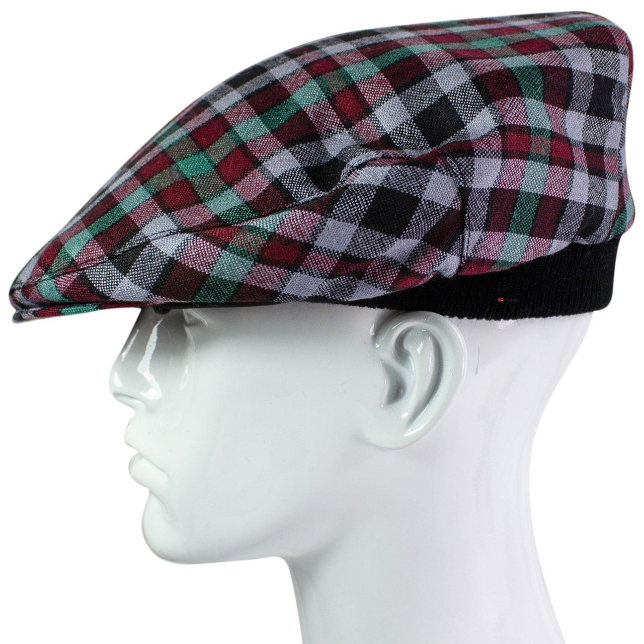 Mens Tartan Flat Cap Borthwick Ancient Tartan Plaid Design Mens and Womens One size Elasticated Band Comfort Fit Scottish Made