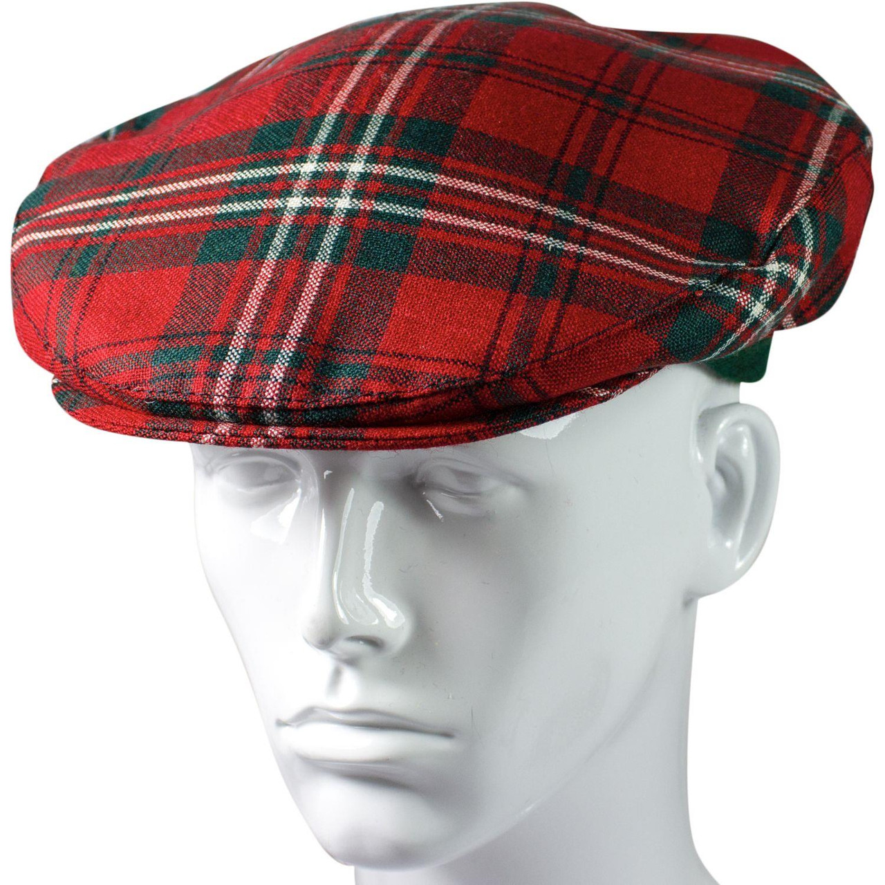 Mens Tartan Flat Cap Scott Modern Tartan Plaid Design Mens and Womens One size Elasticated Band Comfort Fit Scottish Made