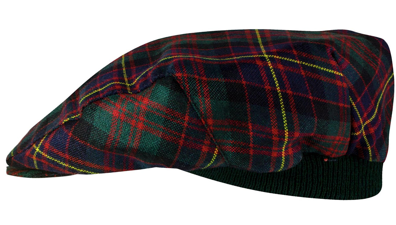 Mens Tartan Flat Cap Cameron of Erracht Modern Tartan Plaid Design Mens and Womens One size Elasticated Band Comfort Fit Scottish Made