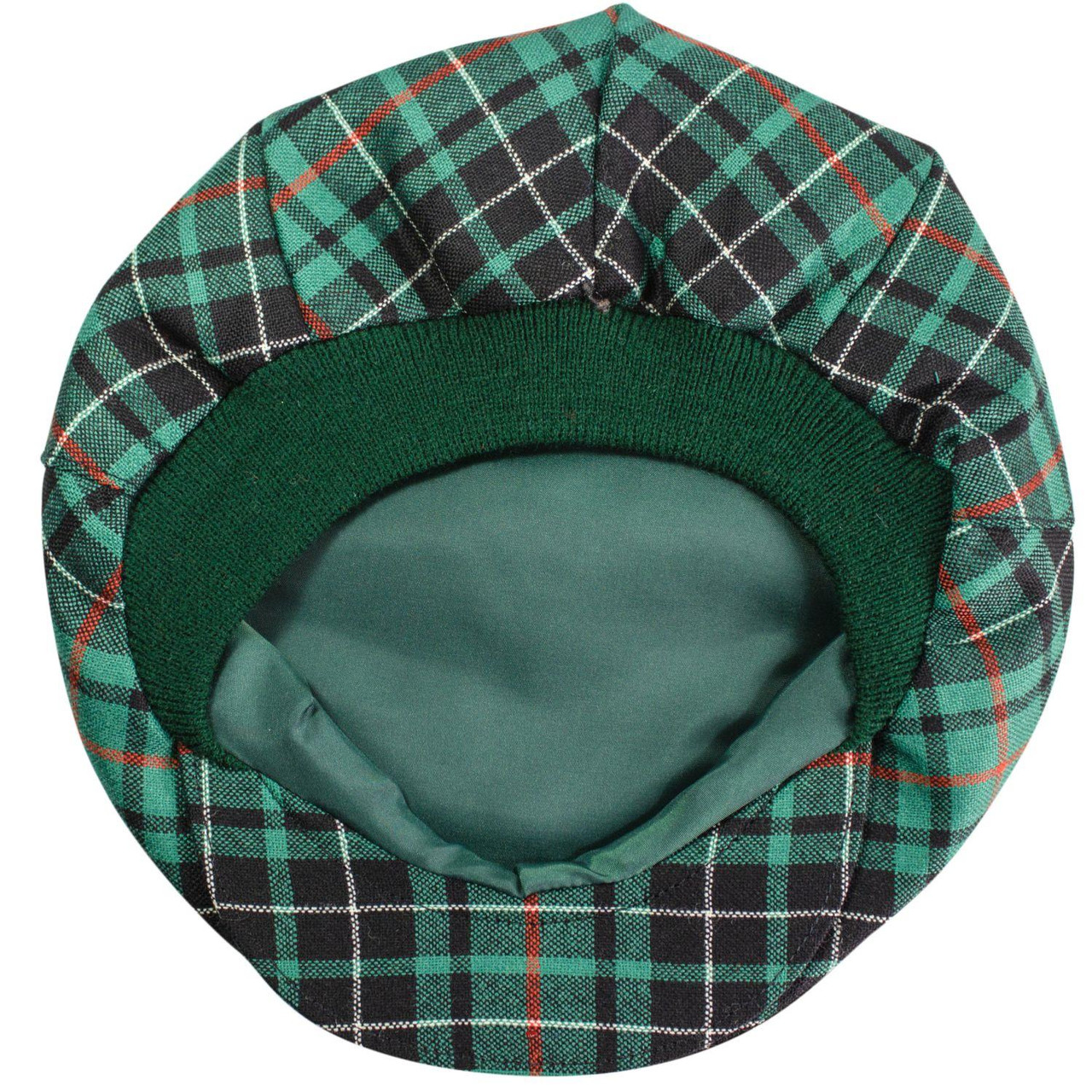 Mens Tartan Flat Cap MacAuley Hunting Ancient Tartan Plaid Design Mens and Womens One size Elasticated Band Comfort Fit Scottish Made