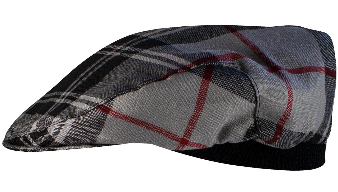 Mens Tartan Flat Cap Moffat Modern Tartan Plaid Design Mens and Womens One size Elasticated Band Comfort Fit Scottish Made