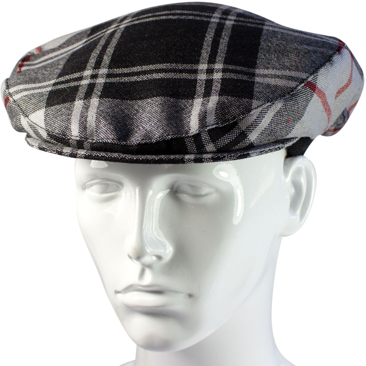 Mens Tartan Flat Cap Moffat Modern Tartan Plaid Design Mens and Womens One size Elasticated Band Comfort Fit Scottish Made